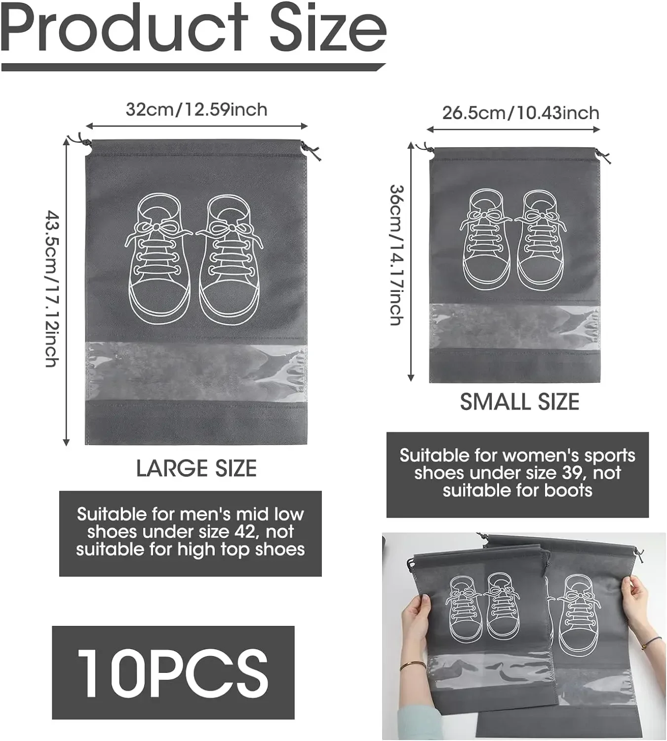 10PCS Non Woven Shoe Storage B - огляд і ціна Shoe Bag Dust